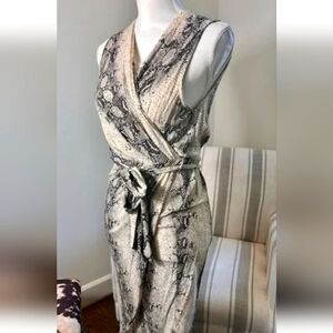 Paper Heart Snake Print Faux Wrap Dress